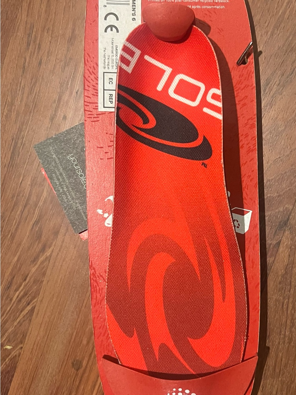 Men's Athletic Insole — Red Performance Support - Picture 2 of 6